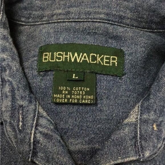 Bushwacker Vintage Women’s Long Sleeve Button Down Denim Embroidered Shirt - Picture 8 of 9